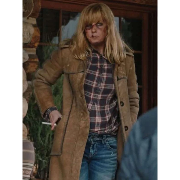 Beth Dutton Brown Suede Leather Coat