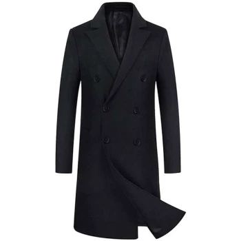 Black Long Trench Coat For Men