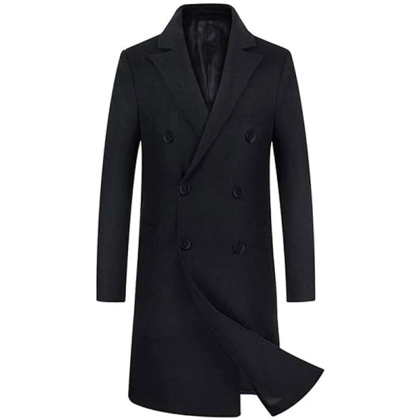 Black Long Trench Coat For Men