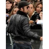 Brad Pitt Black Bomber Shearling Jacket