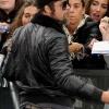 Brad Pitt Black Bomber Shearling Jacket