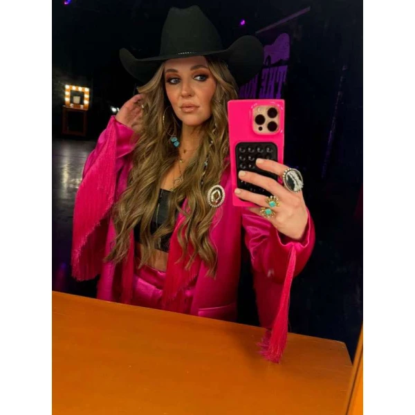 Britnee Kellogg The Road 2025 Pink Fringe Blazer