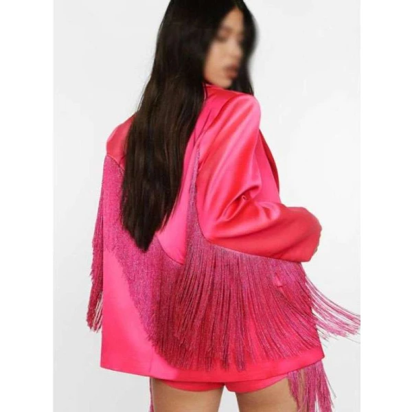 Britnee Kellogg The Road 2025 Pink Fringe Blazer