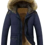 Casual Warm Puffer Jacket with Faux Fur Hood