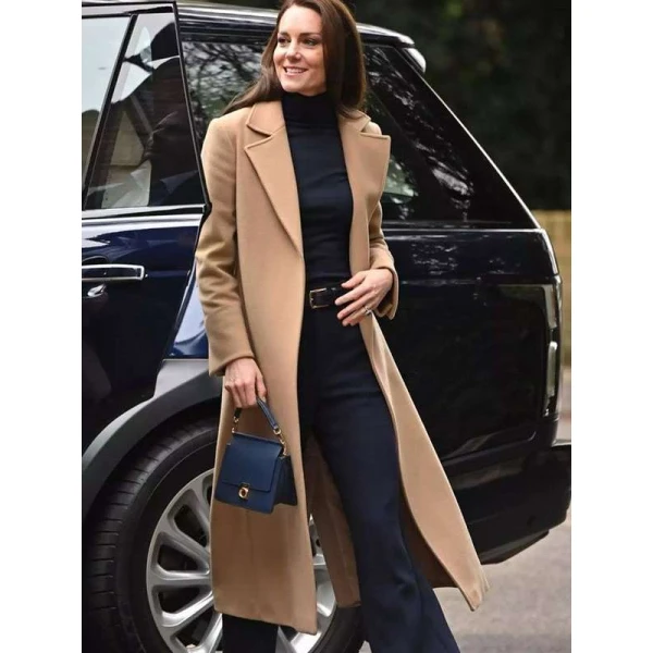 Catherine Kate Middleton Brown Wool Coat