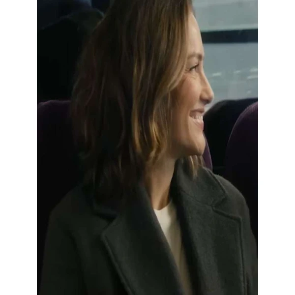 Champagne Problems 2025 Minka Kelly Black Trench Coat