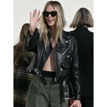 Charlize Theron Fashion Show 2025 Leather Jacket Charlize Theron Fashion Show 2025 Leather Jacket