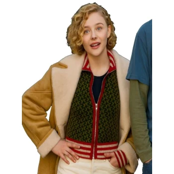 Chloë Grace Moretz Oh What Fun Shearling Leather Jacket