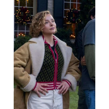 Chloë Grace Moretz Oh What Fun Shearling Leather Jacket
