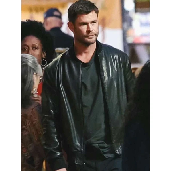 Chris Hemsworth Crime 101 Bomber Leather Jacket
