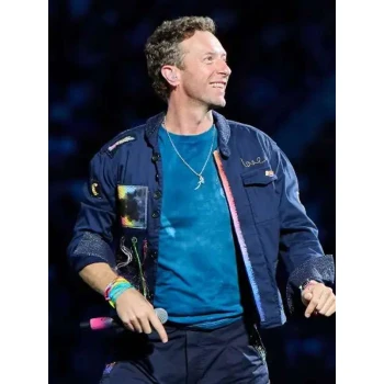 Chris Martin Coldplay Concert 2025 Blue Jacket