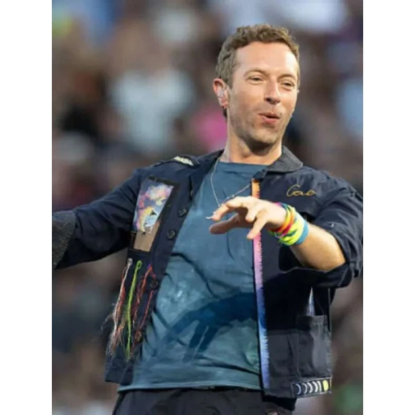 Chris Martin Coldplay Concert 2025 Blue Jacket