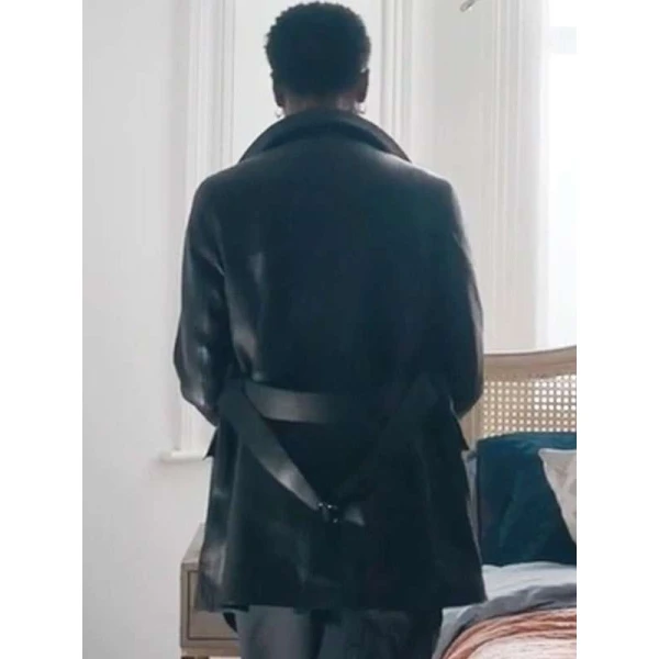 Christine Adams Hijack Black Leather Coat