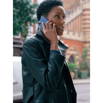 Christine Adams Hijack Black Leather Coat