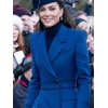 Christmas Day Service Kate Middleton Blue Trench Coat