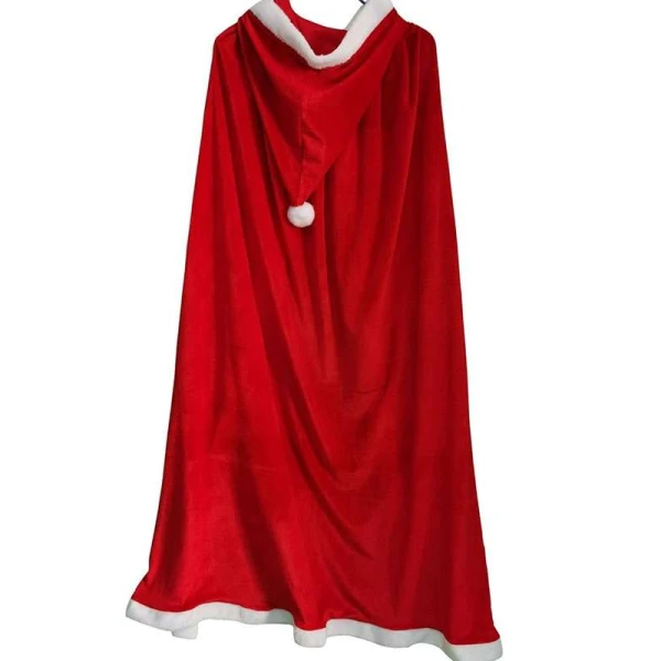 Christmas Red Hooded Santa Cloak