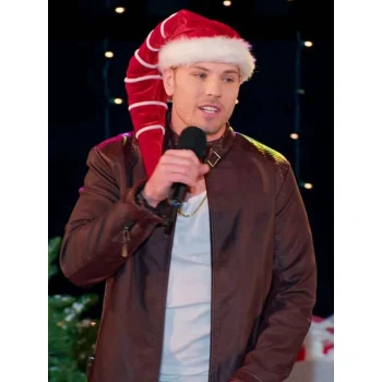 Craig Geoghan Finding Mr. Christmas Brown Leather Jacket