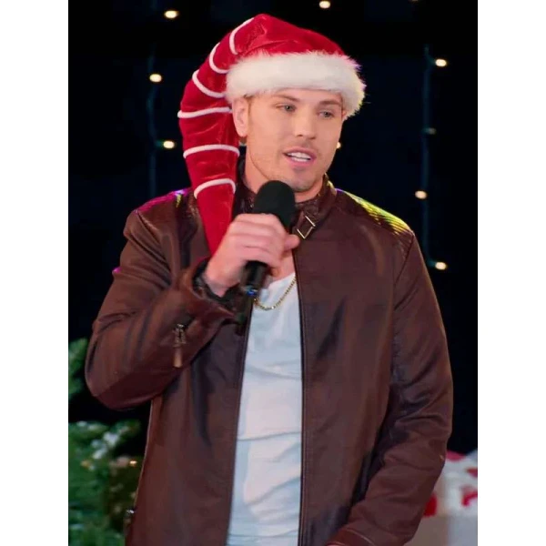 Craig Geoghan Finding Mr. Christmas Brown Leather Jacket
