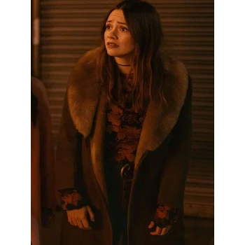 Daddy Issues S01 Aimee Lou Wood Shearling Leather Coat