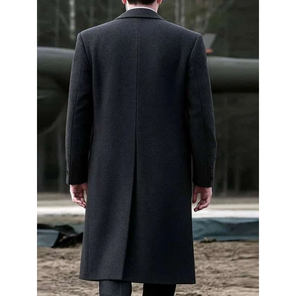 Darren Boyd Down Cemetery Road Black Wool Coat
