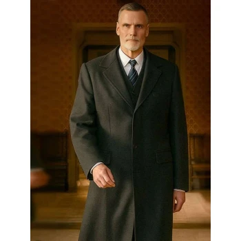 Darren Boyd Down Cemetery Road Black Wool Coat Darren Boyd Down Cemetery Road Black Wool Coat