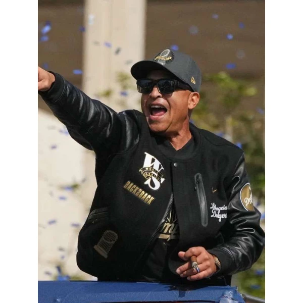 Dave Roberts Dodgers World Series Championship Parade Varsity Jacket