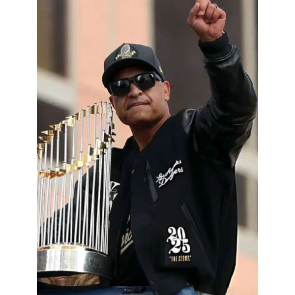 Dave Roberts Dodgers World Series Championship Parade Varsity Jacket