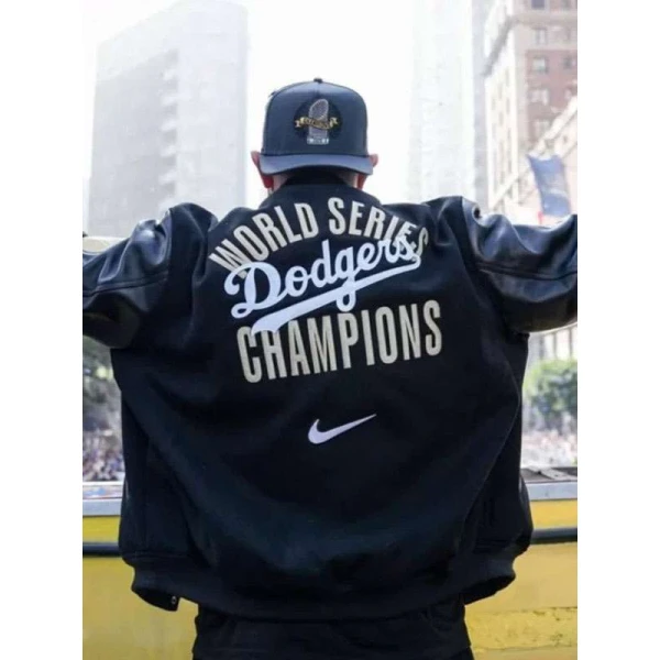 Dave Roberts Dodgers World Series Championship Parade Varsity Jacket