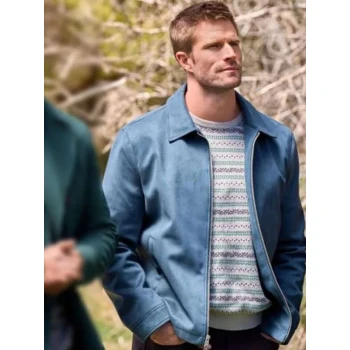 Davey Fisher Finding Mr. Christmas Blue Suede Jacket