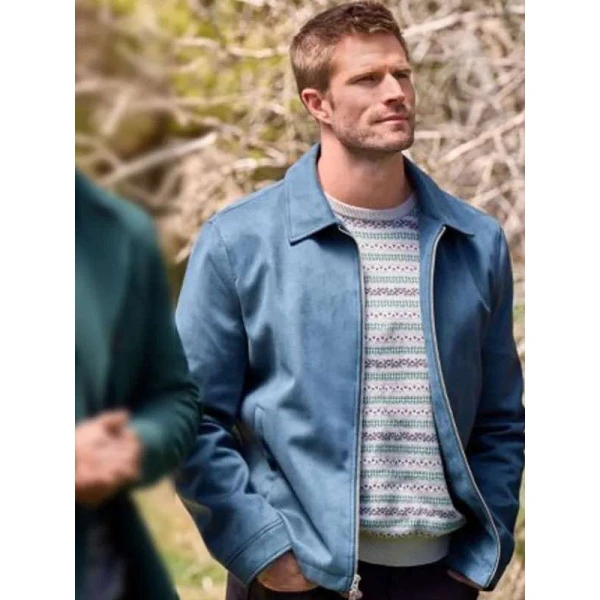 Davey Fisher Finding Mr. Christmas Blue Suede Jacket