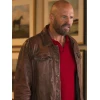 David Denman Peacemaker Brown Leather Jacket