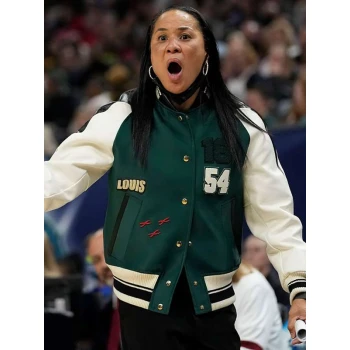 Dawn Staley 54 Green and White Letterman Jacket