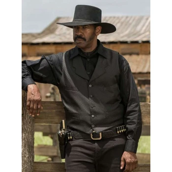 Denzel Washington The Magnificent Seven Black Vest