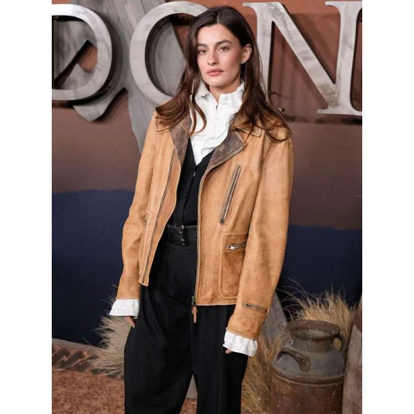Diana Silvers The Abandons Brown Leather Jacket