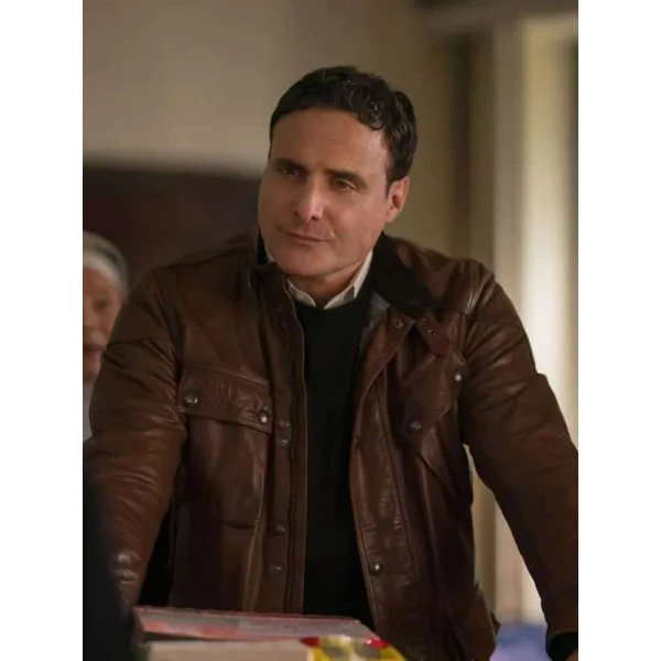 Dominic Fumusa Elsbeth S03 Brown Leather Jacket
