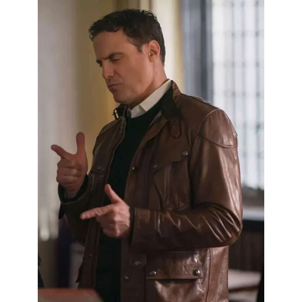 Dominic Fumusa Elsbeth S03 Brown Leather Jacket
