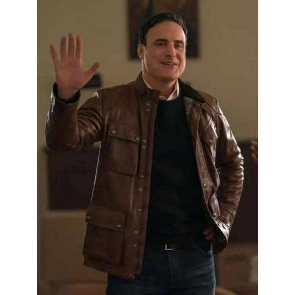 Dominic Fumusa Elsbeth S03 Brown Leather Jacket
