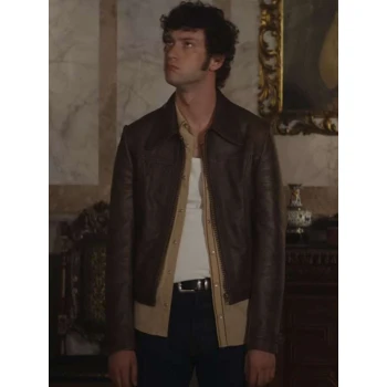 Dominic Sessa Now You See Me 3 Brown Leather Jacket Dominic Sessa Now You See Me 3 Brown Leather Jacket