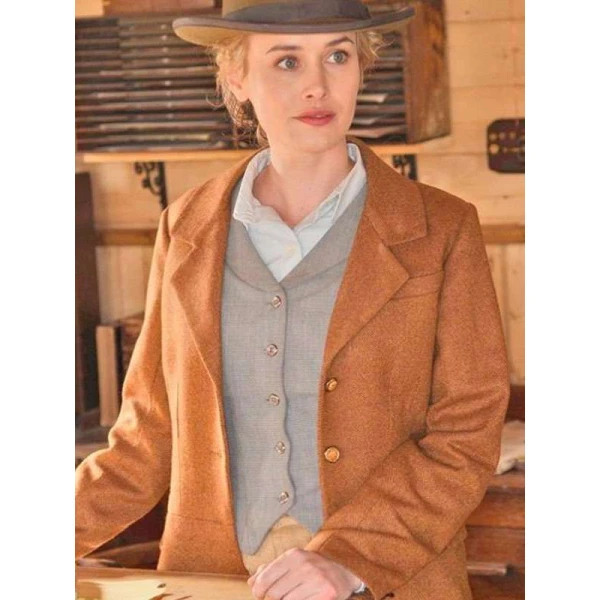 Dominique McElligott Hell on Wheels Brown Coat Dominique McElligott Hell on Wheels Brown Coat