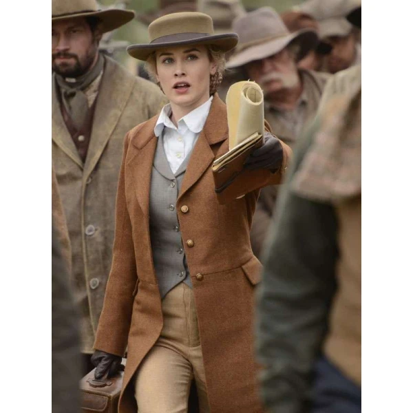 Dominique McElligott Hell on Wheels Brown Coat Dominique McElligott Hell on Wheels Brown Coat