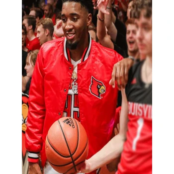 Donovan Mitchell Louisville Cardinals Red Satin Jacket