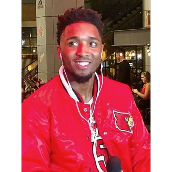 Donovan Mitchell Louisville Cardinals Red Satin Jacket