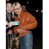 Dua Lipa BBC Radio 1 Studios Brown Leather Jacket