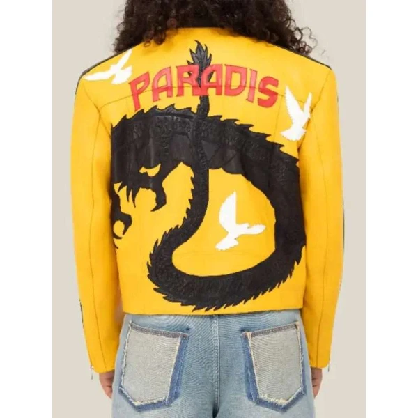 Dua Lipa Buenos Aires Dragon Leather Jacket