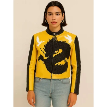 Dua Lipa Buenos Aires Dragon Leather Jacket