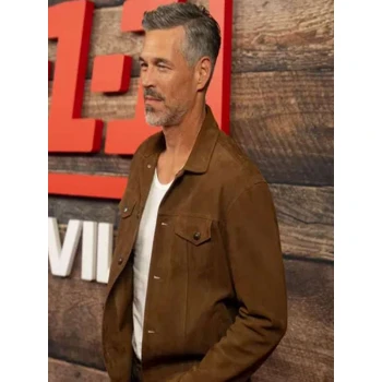 Eddie Cibrian 9-1-1 Nashville Brown Suede Jacket Eddie Cibrian 9-1-1 Nashville Brown Suede Jacket