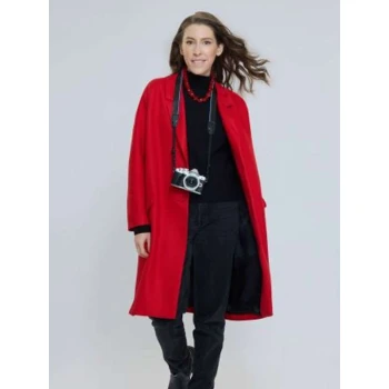 Eden Sher A Keller Christmas Vacation Red Wool Coat