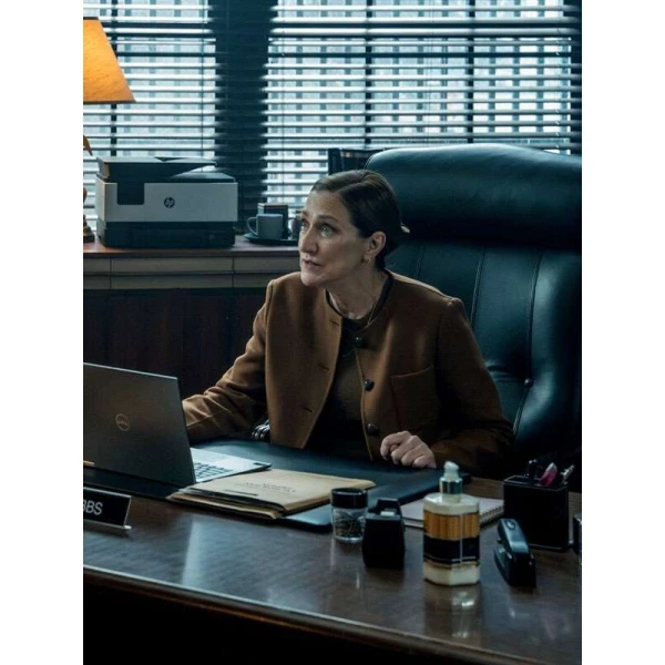 Edie Falco Mayor of Kingstown Brown Jacket