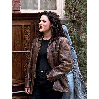 Elaine Benes Seinfeld Brown Leather Jacket Elaine Benes Seinfeld Brown Leather Jacket