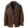 Ella McCay Emma Mackey Brown Shearling Jacket